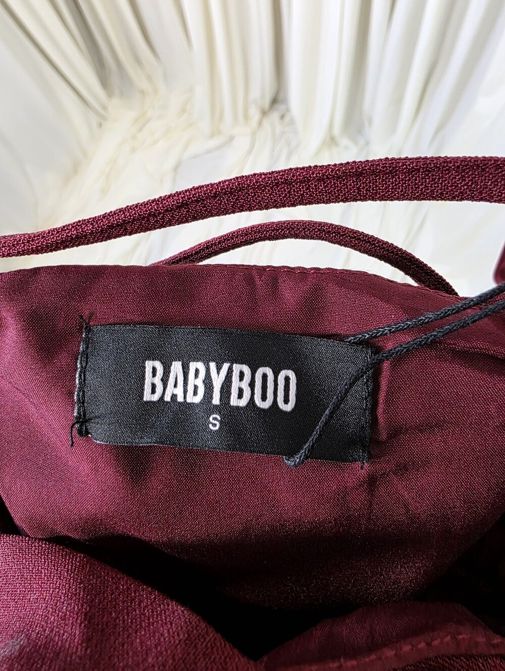 Minivestido Yeona - Borgoña BABYBOO FASHION NWT $241 - Picture 5 of 16